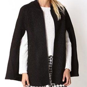 Forever 21 Black Bouclé Cape Medium